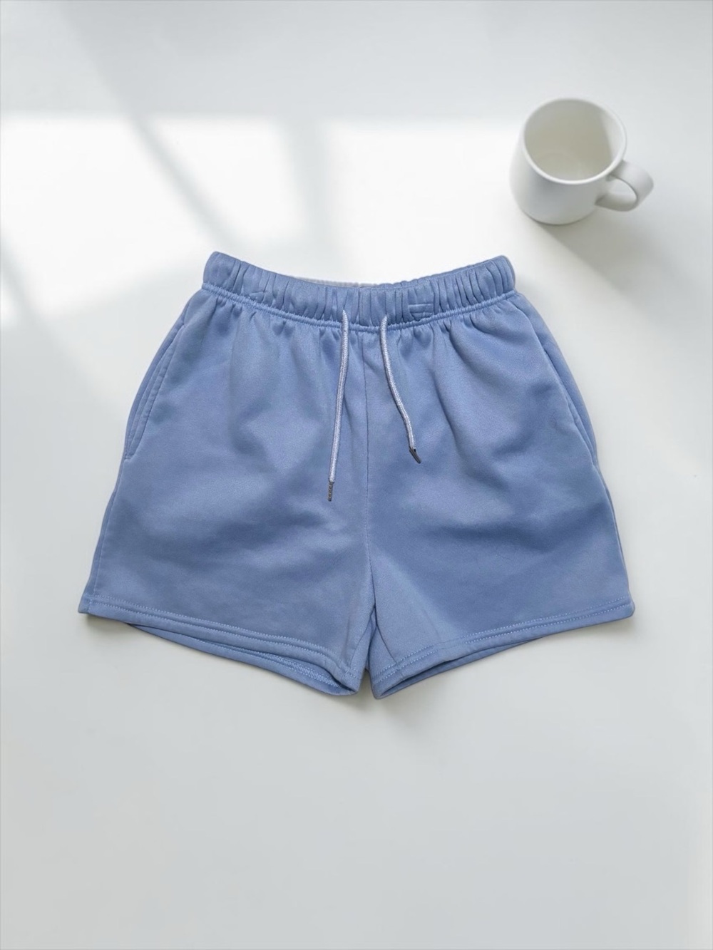 💜 Women’s Medium Fleece‑Lined Lounge Shorts Blue EUC